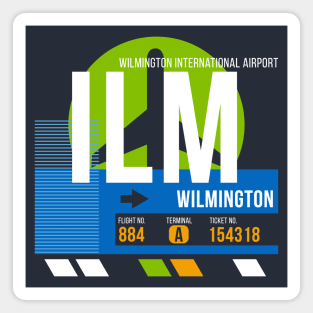 Wilmington (ILM) Airport // Retro Sunset Baggage Tag Magnet